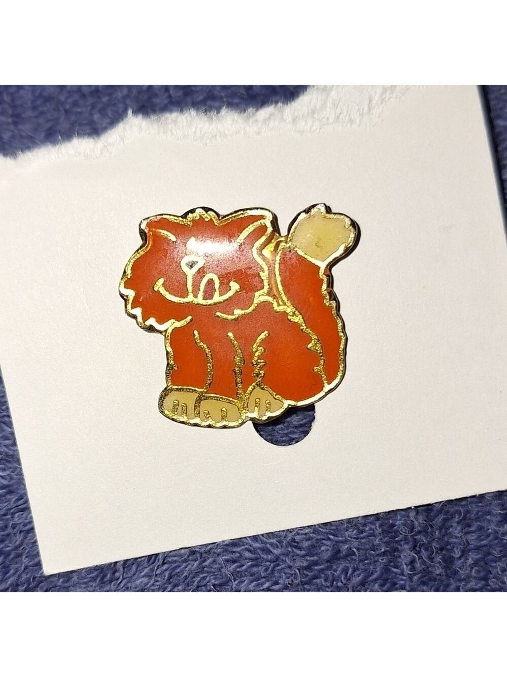Orange Cat Enamel Pin 1986 AGB